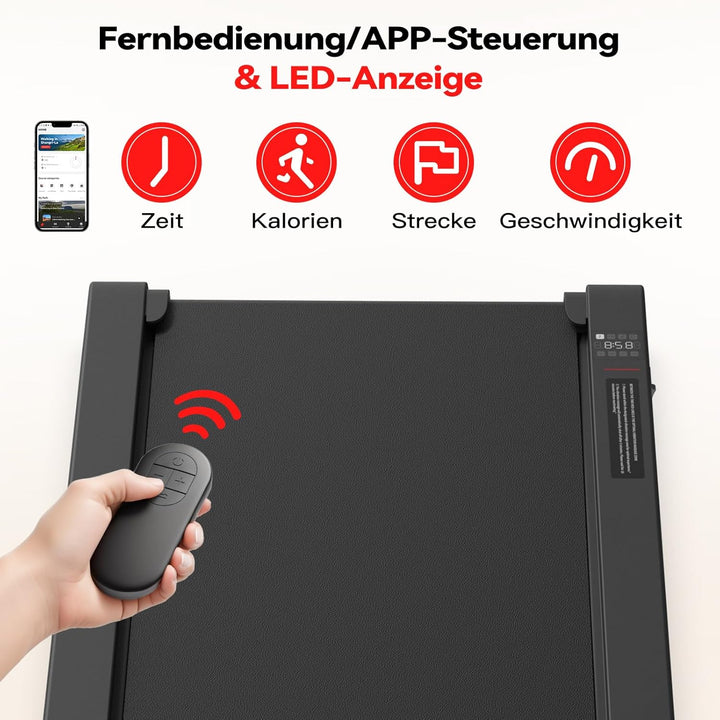 Walking Schwingungen Pad mit APP, Laufband für Zuhause 6 km/h, Walking Pad Bürogebrauch und Fernbedi