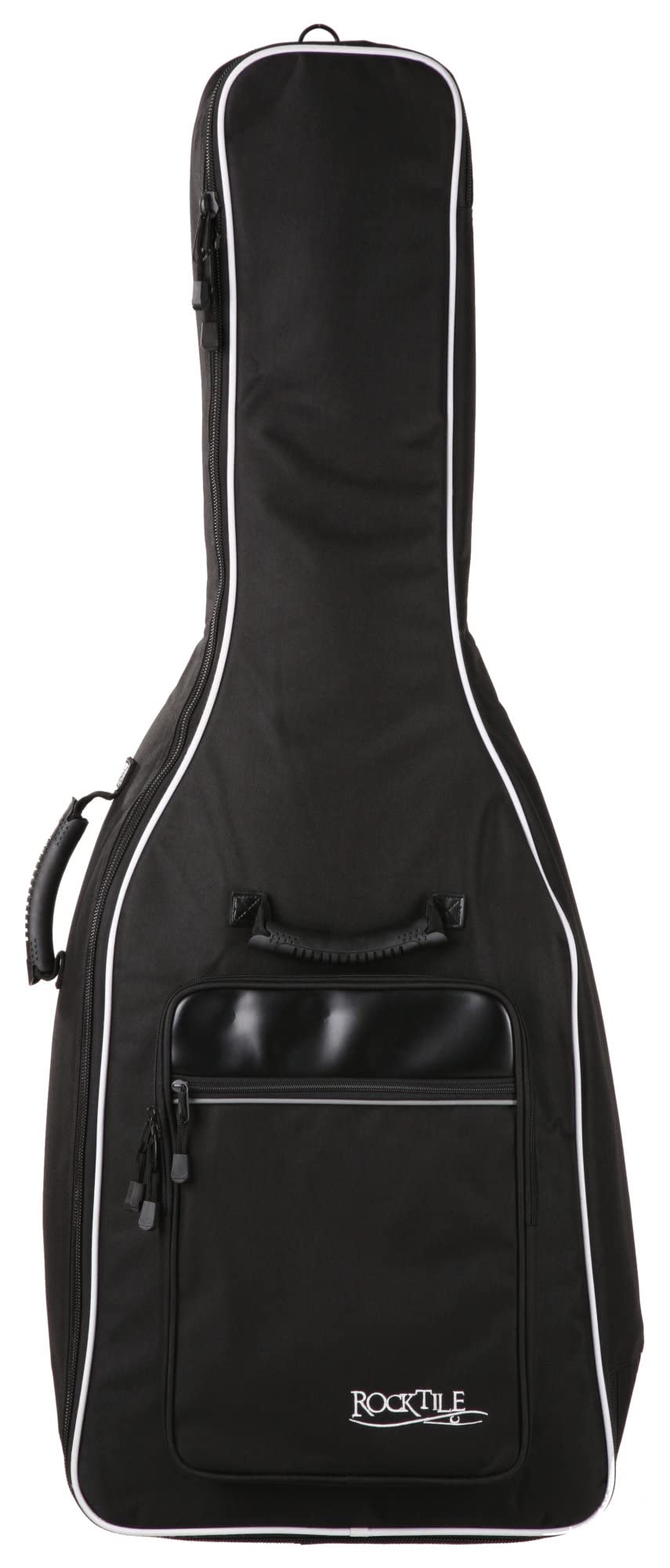ROCKTILE Westerngitarrentasche 4/4 - gepolstert mit Rucksackgarnitur Gigbag für Westerngitarre schwa