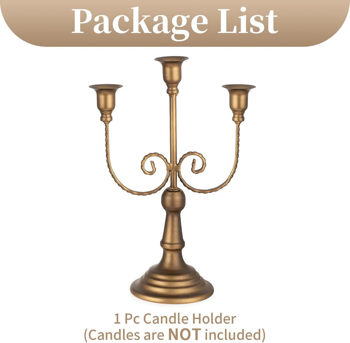 Sziqiqi Kerzenständer Kerzenhalter 3 Armig - 29.5cm Vintage Kerzenständer Dekorative Kerzenleuchter