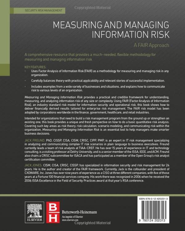 Measuring and Managing Information Risk: A FAIR Approach, Taschenbuch