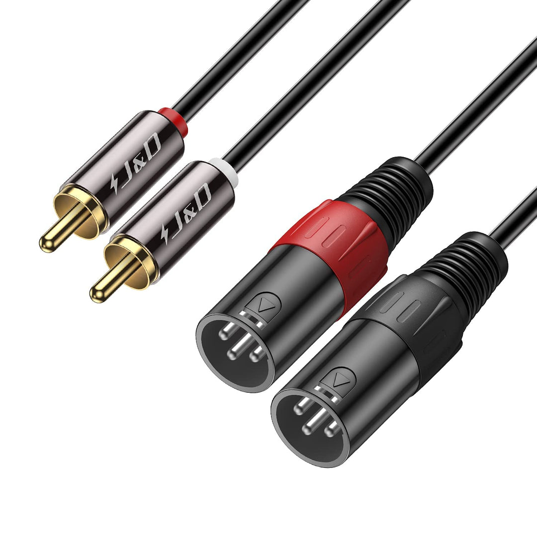 J&amp;D Dual Cinch-Stecker auf Dual XLR-Stecker (4,5 Meter), 2 Cinch auf 2 XLR Male HiFi Stereo Audio Ve