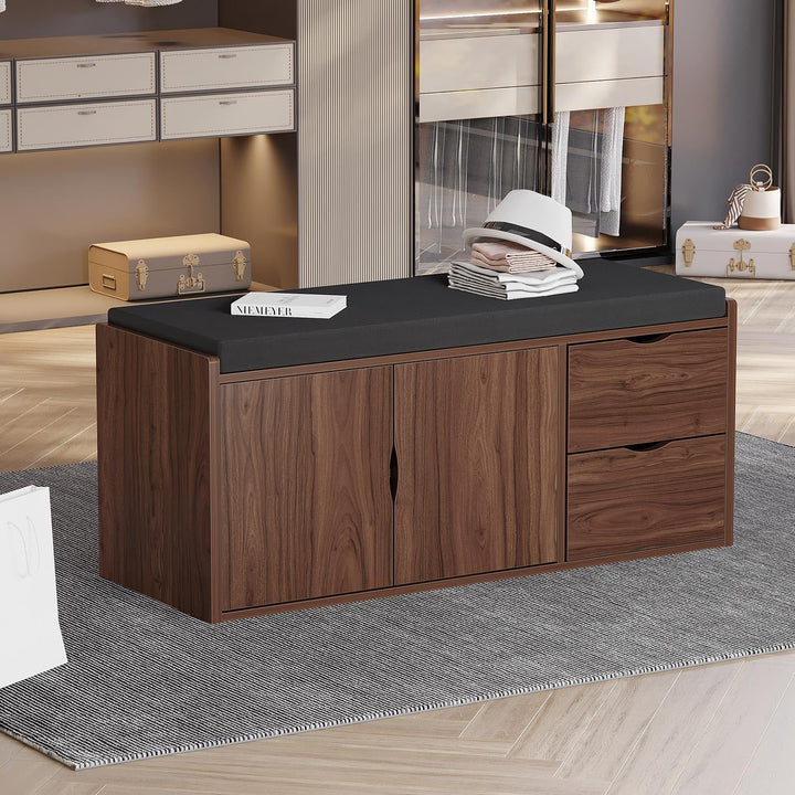 LVB Schubladen Schrank, Industrie-Schuh für Foyer Eingang Wohn-Schlafzimmer, Walnuss Eiche, 101 cm,
