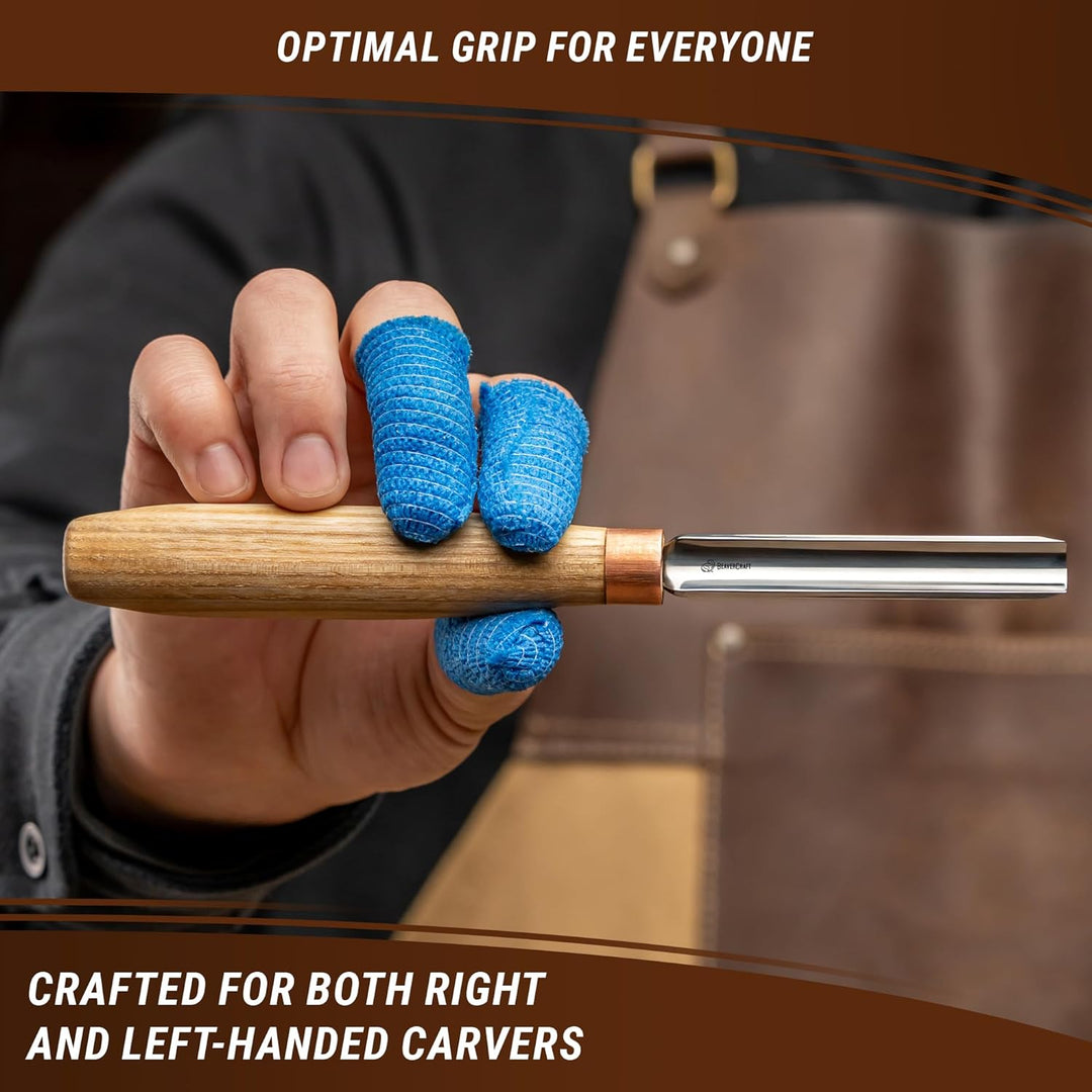 BeaverCraft Hohleisen zum Holzschnitzen K9/10 Holzschnitzerei kompakter Meissel Holzschnitzmesser fü