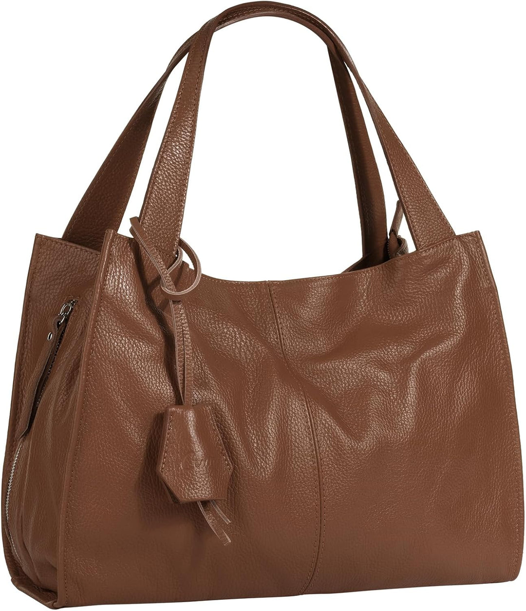 Shopper Echt Leder Damen Made in Italy, Smartphonefach, Ledertasche Damen, Handtasche Echtleder, Umh