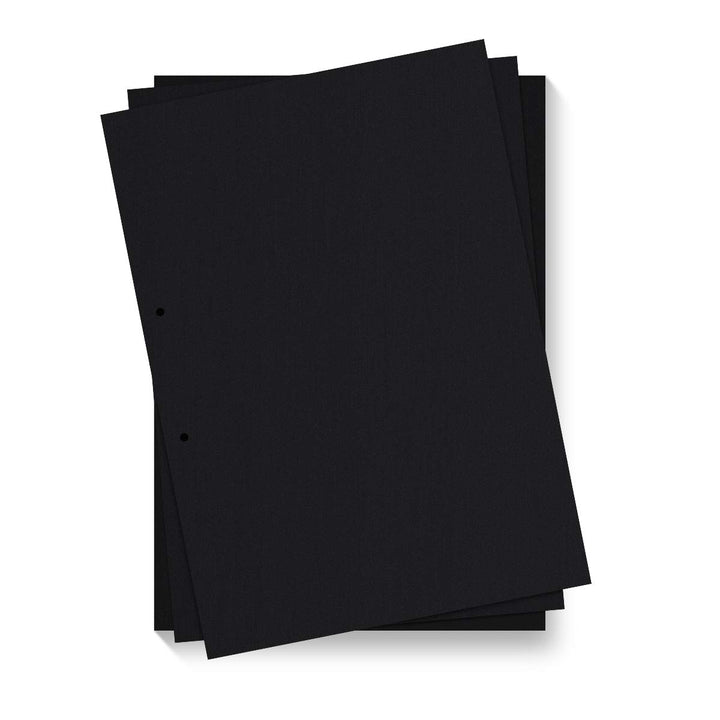 50 x Extra Blätter Fotokarton 300g/qm gelocht DIN A4 hoch 210 x 297 mm - Schwarz DIN A4 hoch (210 x