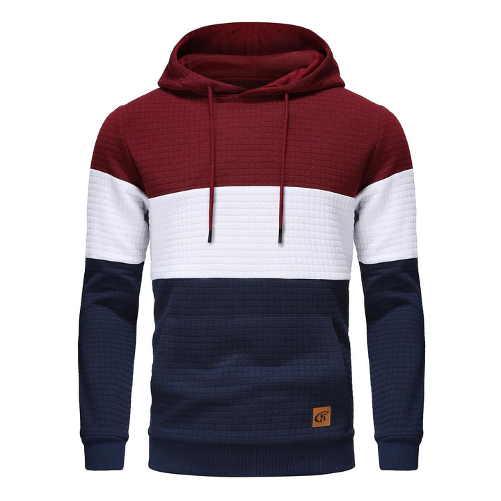 YuKaiChen Herren Pullover Herren Patchwork Hoodie Langarm Jacquard Kaputzenpullover Farbblock Sweats
