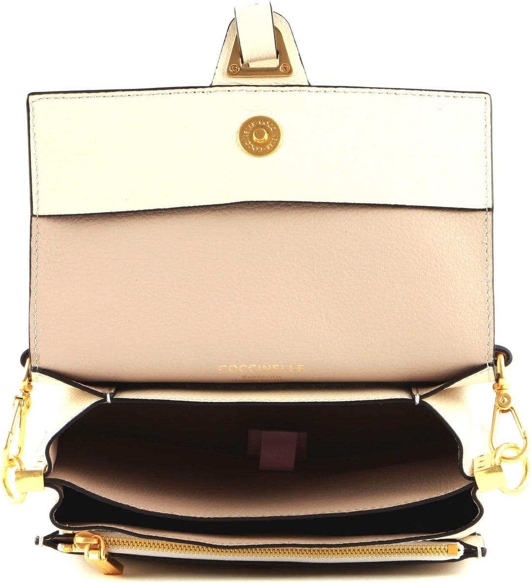 Coccinelle Louise Small Handbag Lambskin White/Powder Pink