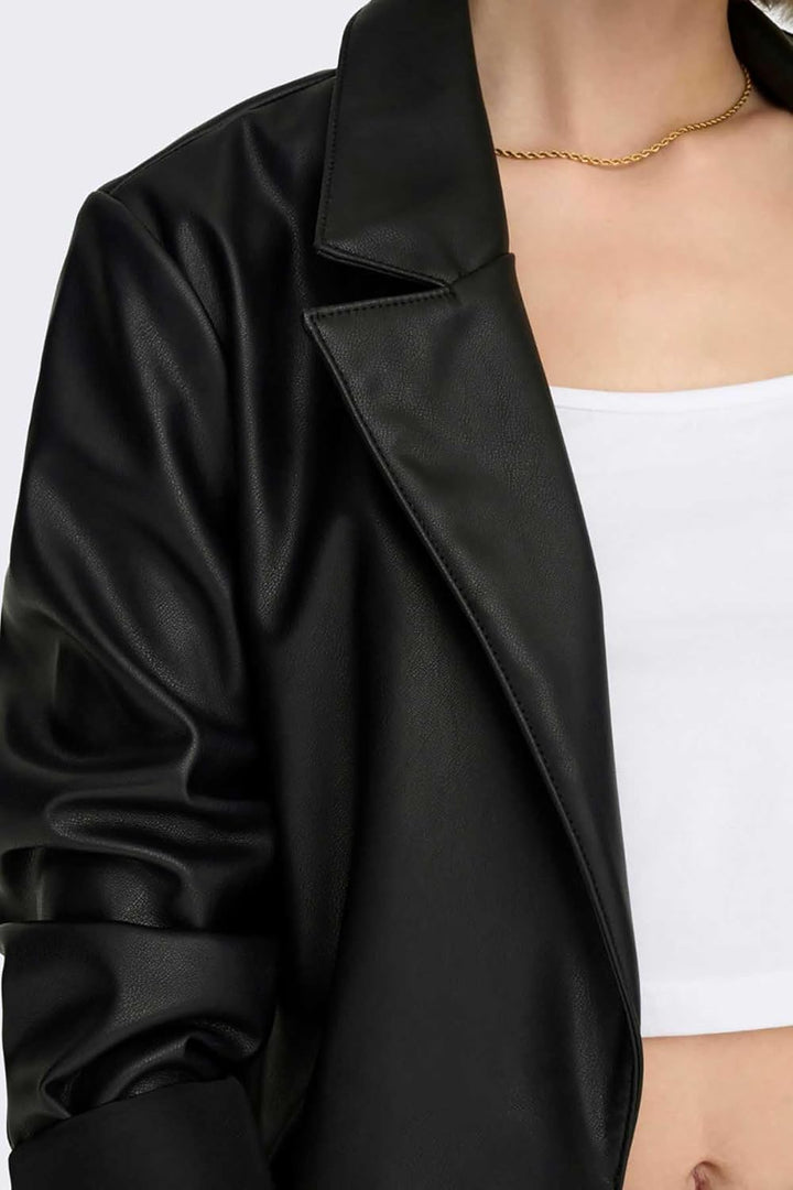 ONLY Damen Onlheidi Sus Sb Faux Leath Cc OTW Blazer XS Schwarz, XS Schwarz