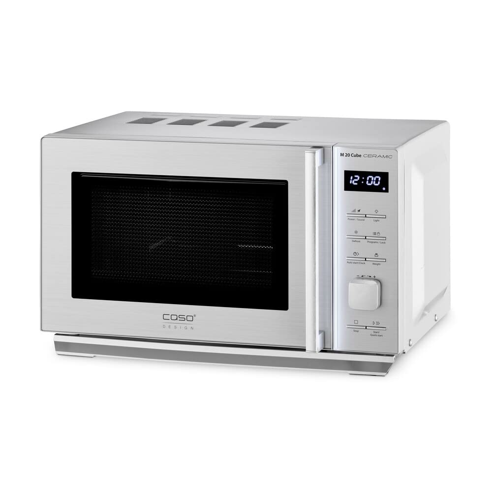 CASO M 20 Cube Ceramic - Mikrowelle mit Keramikboden, kein Drehteller notwendig, 20 Liter, 800 Watt,