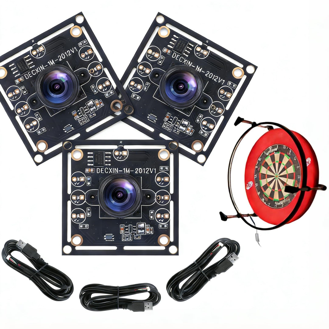 OV9732 Kameramodul 100° 3er-Set für Autodarts Dart Kamerasystem, 1280x720 HD, 30fps, USB 2.0, 2m Kab