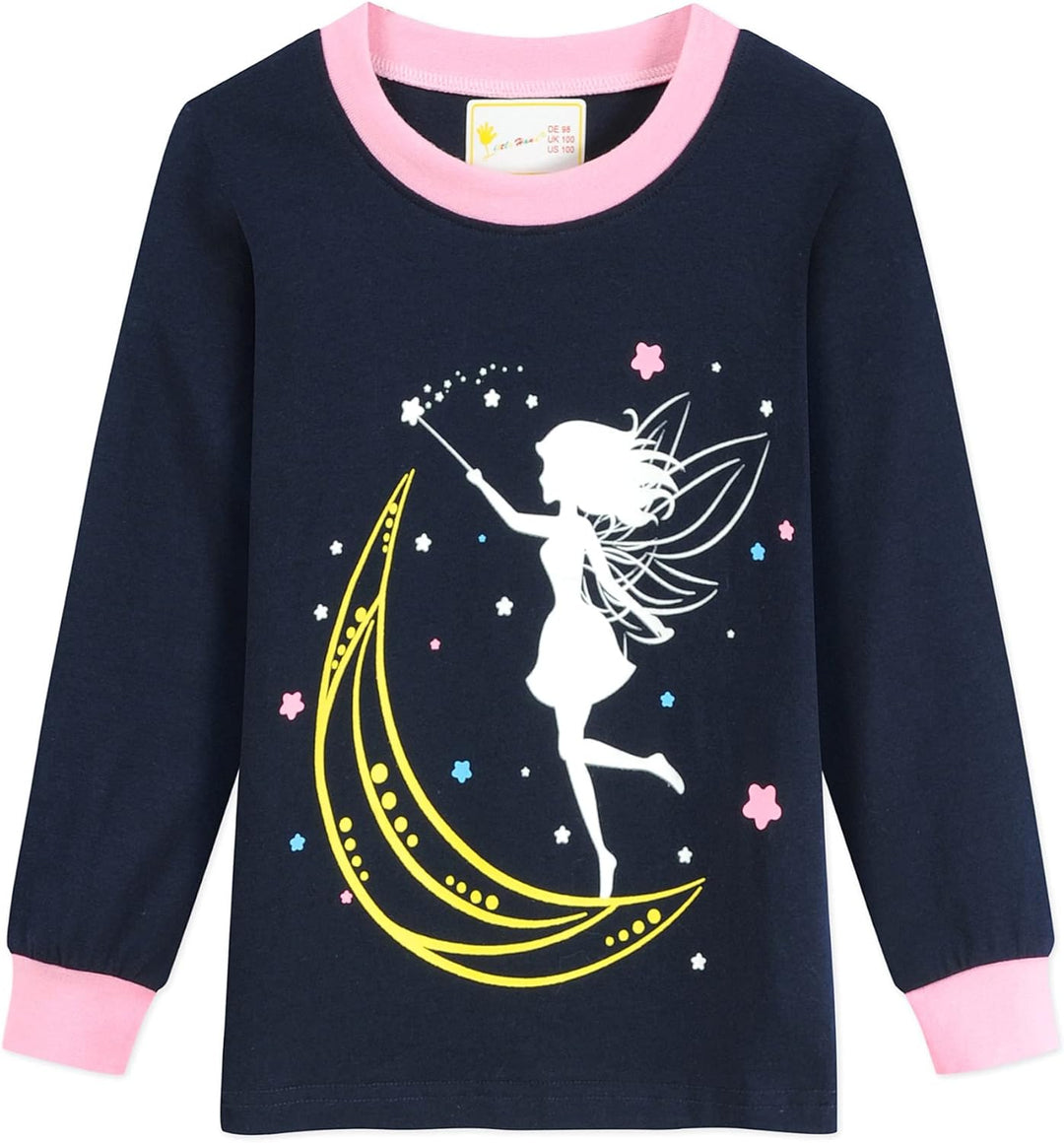 EULLA Kinder Mädchen Schlafanzüge Langarm Baumwolle Winter Pyjama Set Einhorn Prinzessin Dino Hase E