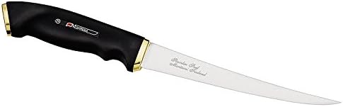 Marttiini Finnisches Filetiermesser, Klinge 19 cm, Kautschuk-Griff, Lederscheide