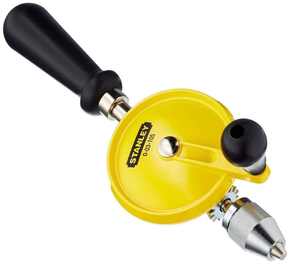 Stanley Handbohrmaschine 105 (einfache Übertragung, Kunststoff-Handgriff, 3-Backen-Bohrfutter bis 8