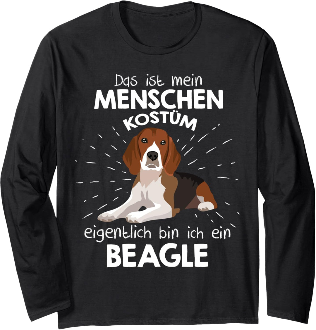 Mein Menschen Kostüm Bin ich ein Beagle, Halloween Outfit Langarmshirt