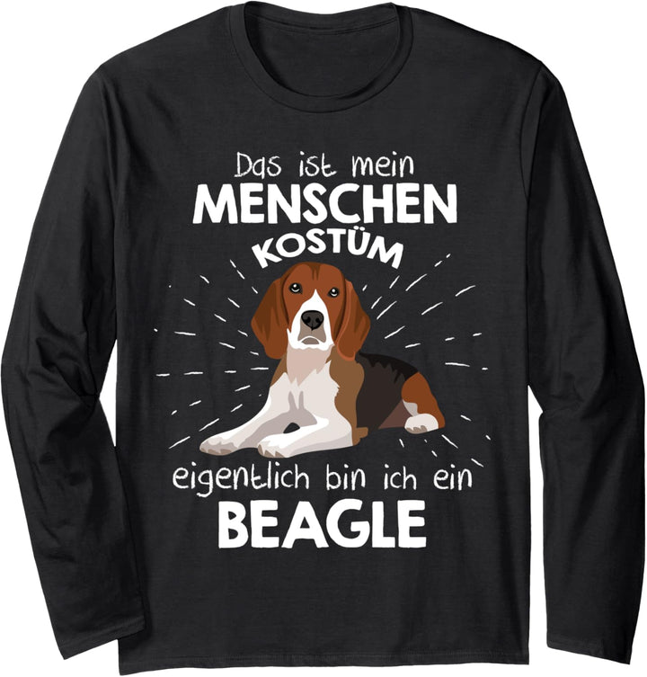 Mein Menschen Kostüm Bin ich ein Beagle, Halloween Outfit Langarmshirt