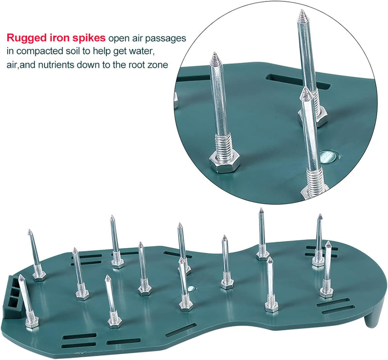 Ausla Grasbelüfter-Schuhe für Rasen, Gras-Spikes-Schuhe mit Kunststoffschnalle, Rasenbelüfter-Sandal