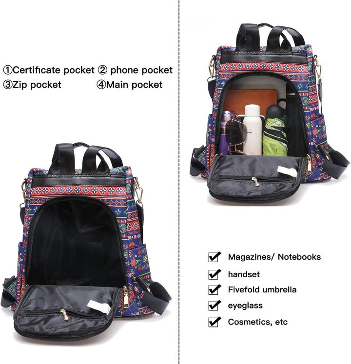 shepretty Damen Rucksack Anti Diebstahl Umhängetasche Multifunktions Schultaschen 8864-m266-a M, 886