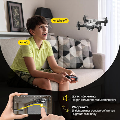 DEERC D20 Drohne mit Kamera HD 720P für Kinder,Faltbar RC Mini Quadcopter mit FPV WiFi Live Übertrag