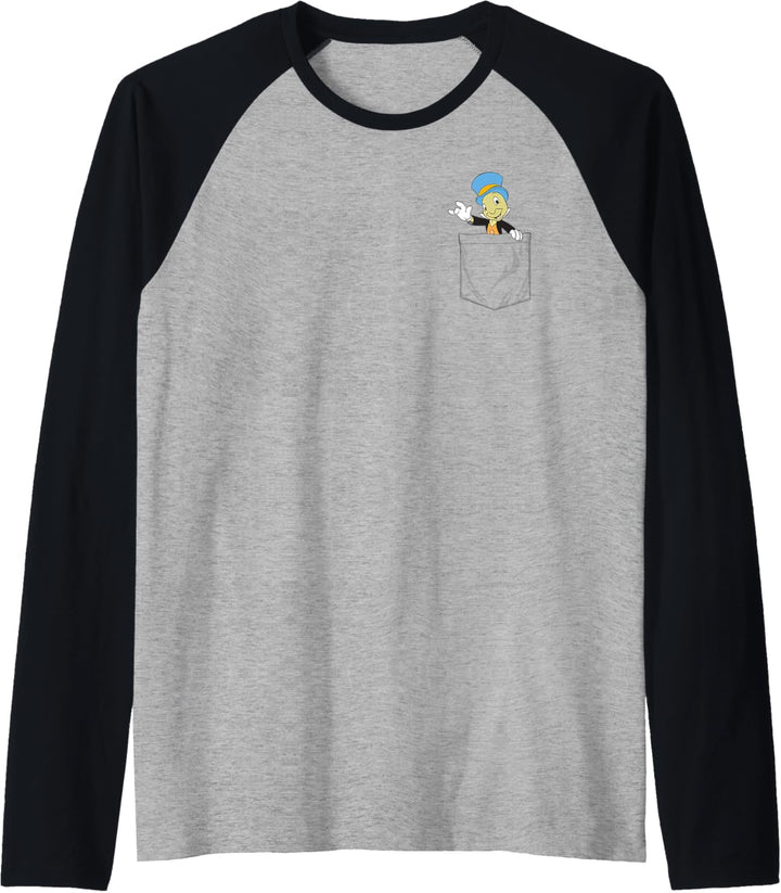 Disney Pinocchio Jiminy Cricket Faux Pocket Raglan