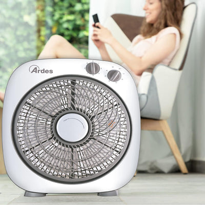 ARDES - Tragbarer Tisch- oder Bodenventilator mit 6 Flügeln und 3 Intensitätsstufen und 360-Grad-Dre