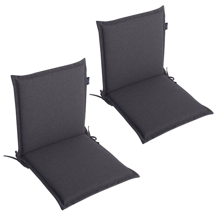 LILENO HOME Gartenstuhl Auflagen als [2er Set - Niedriglehner] in Anthrazit Y - bequeme Liegen als S