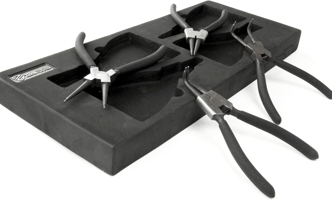 Zehn Tools Sicherungsringzangen-Set in Schaumstoff-Werkzeugkasten, 4-teilig
