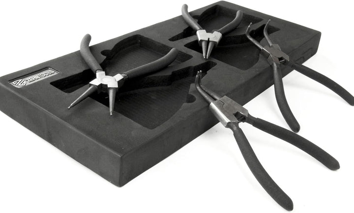 Zehn Tools Sicherungsringzangen-Set in Schaumstoff-Werkzeugkasten, 4-teilig