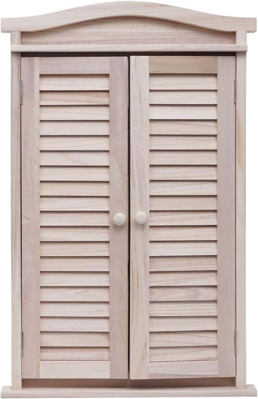 Mendler Wandspiegel Badspiegel Badezimmer Spiegelfenster mit Fensterläden, 71x46x5cm - Shabby naturf