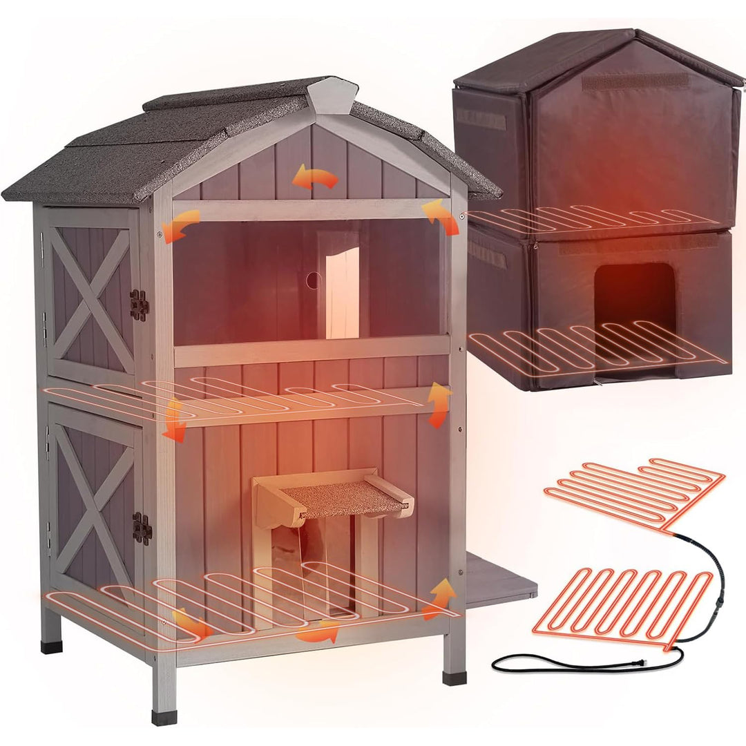 Hundehütte Katzenhaus aus Holz für draussen und drinnen, Haustierhäuser Hunde, Katzen, Hasen und and
