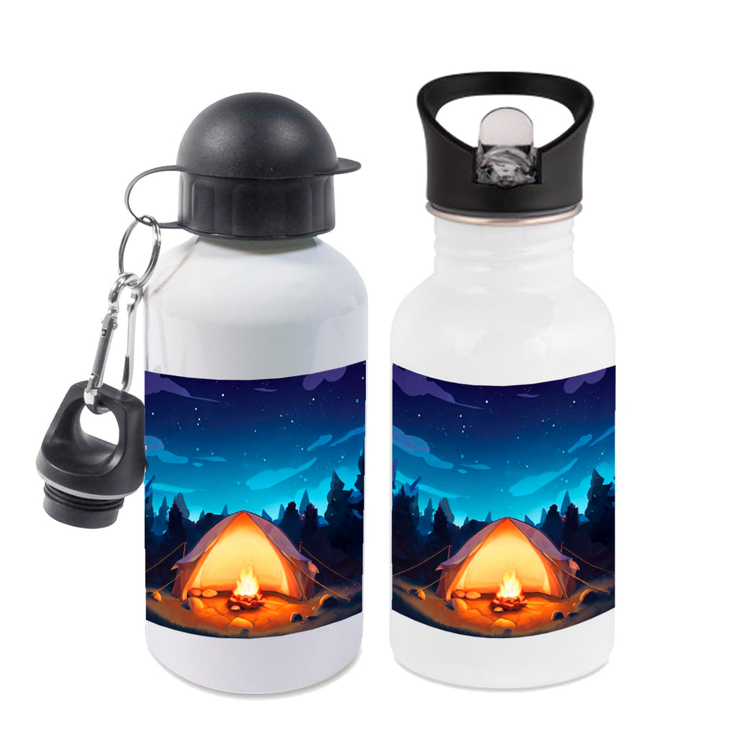 Trinkflasche mit Name/wahlweise 400ml, 500ml oder 600ml + Schriftwahl für Name + Edelstahl oder Alum