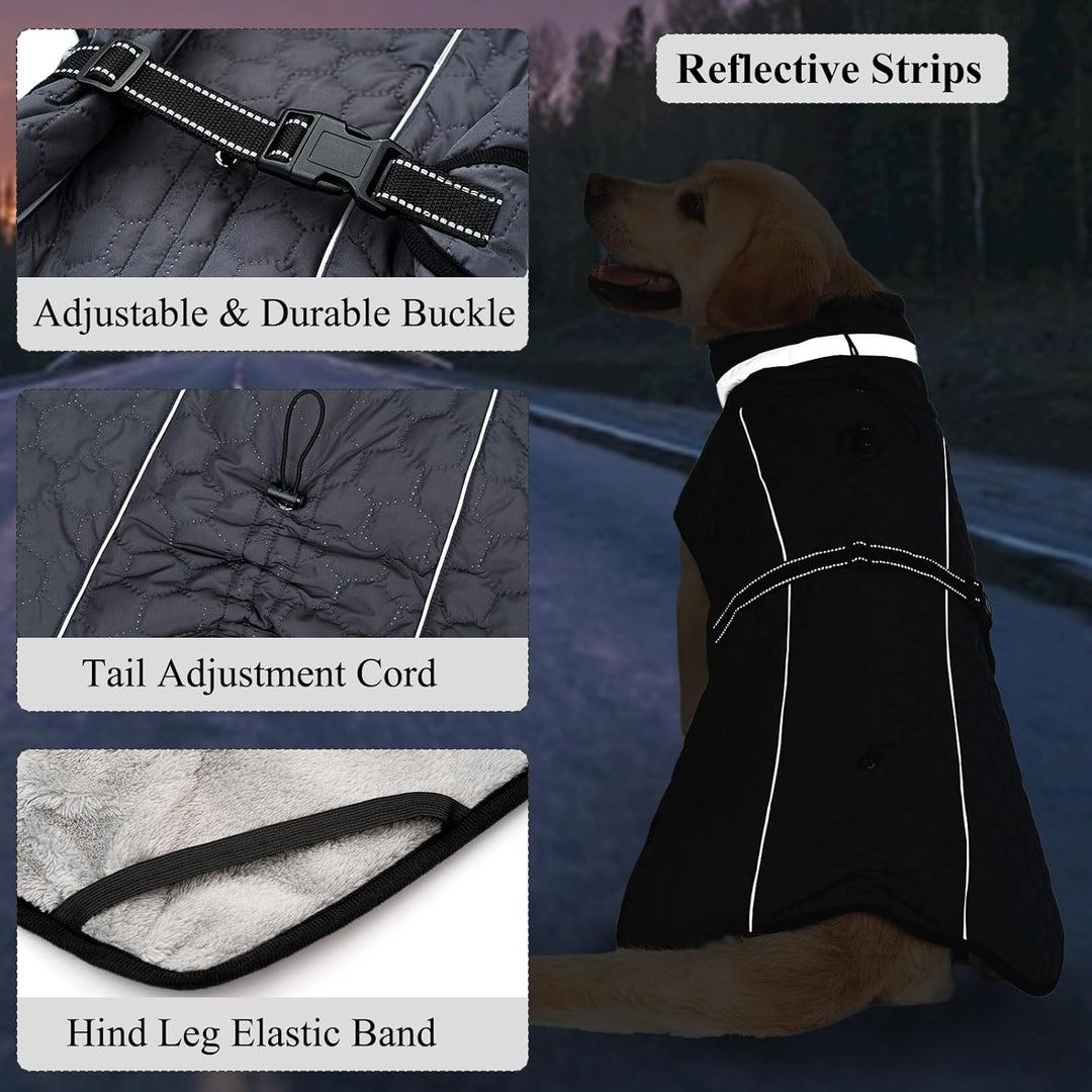 Hundejacke Winter Mantel Hund Wasserdicht Regen Hundemantel Warm Reflektierend Wintermantel Hund Fle