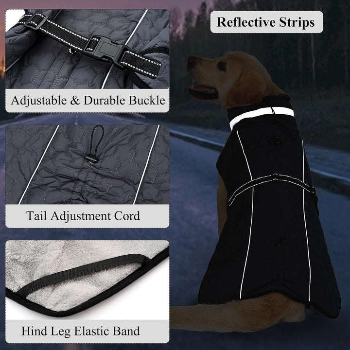 Hundejacke Winter Mantel Hund Wasserdicht Regen Hundemantel Warm Reflektierend Wintermantel Hund Fle