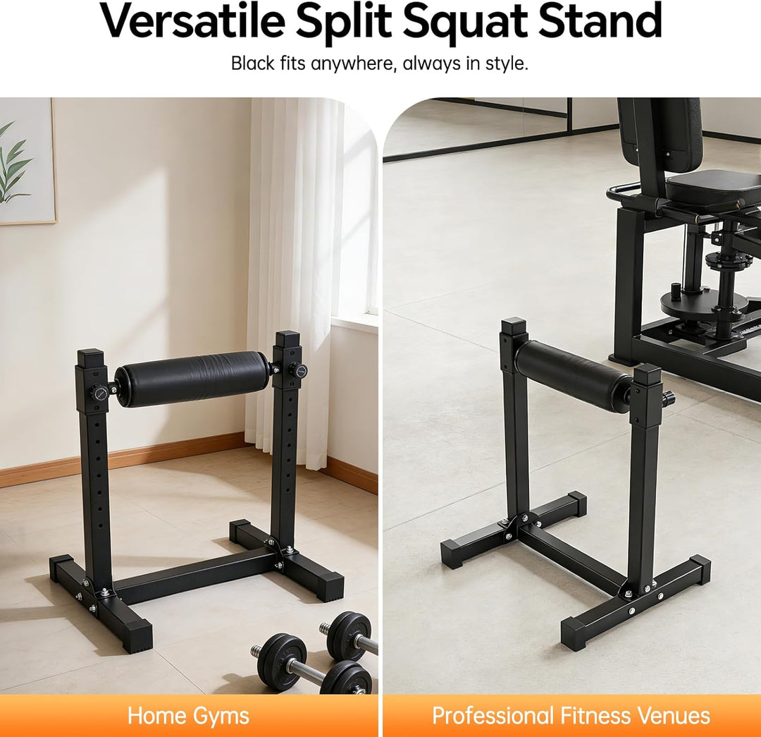 Bulgarian Split Squat Bracket mit 9 stufiger Höhenverstellung der Rollen | Einbein Kniebeuge Rollenh