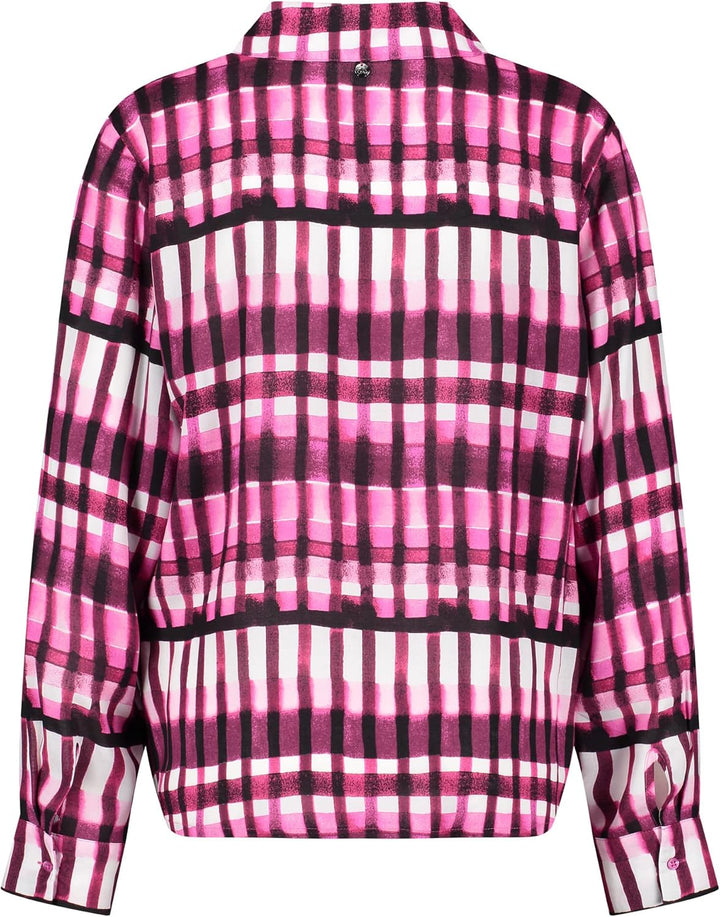 Gerry Weber Damen Bluse 44 Lila/Pink/Ecru/Weiss Druck, 44 Lila/Pink/Ecru/Weiss Druck