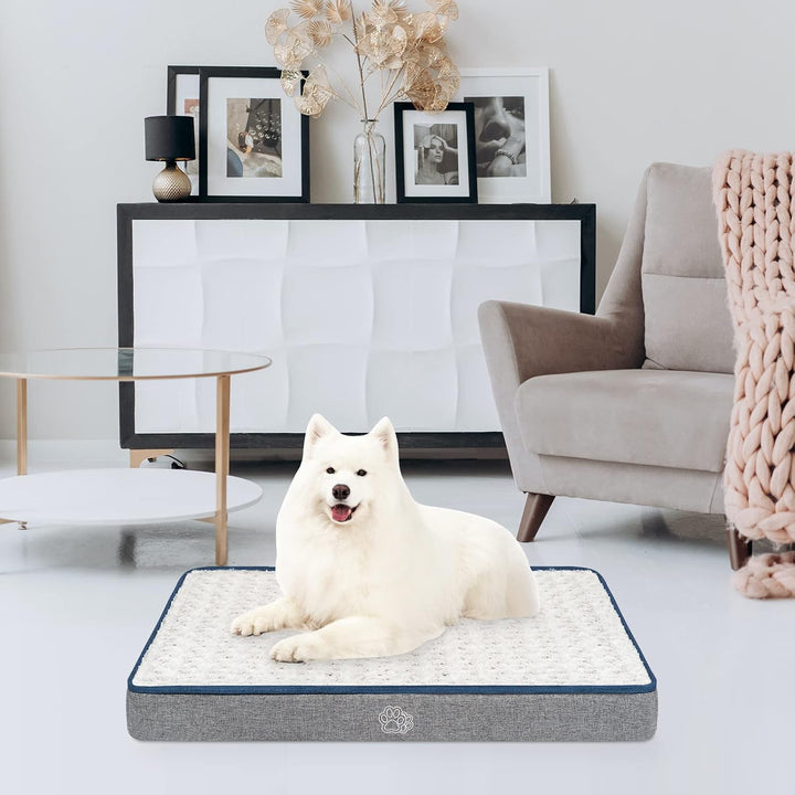 EMPSIGN Hundekissen Grosse Hunde waschbar, Hundebett Wasserdicht L 90x60x7,5cm, Hundematte Abnehmbar