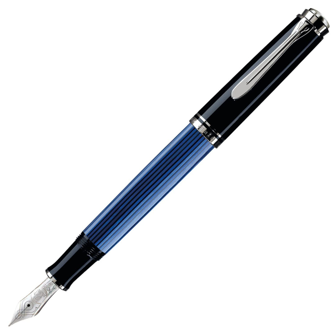 Pelikan Premium M805 Füllfederhalter, Feder F Plume Schwarz/Blau Schwarz / Blau, Schwarz / Blau