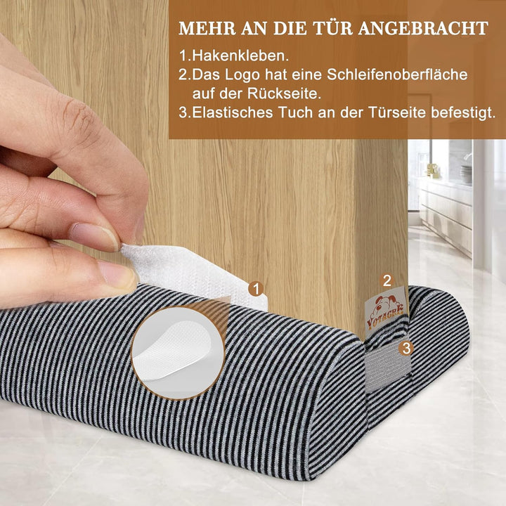 Yotache Zugluftstopper für Türen 80cm, Türbodendichtung, Zuschneidbar Einzigartige Viertelkreis-Desi