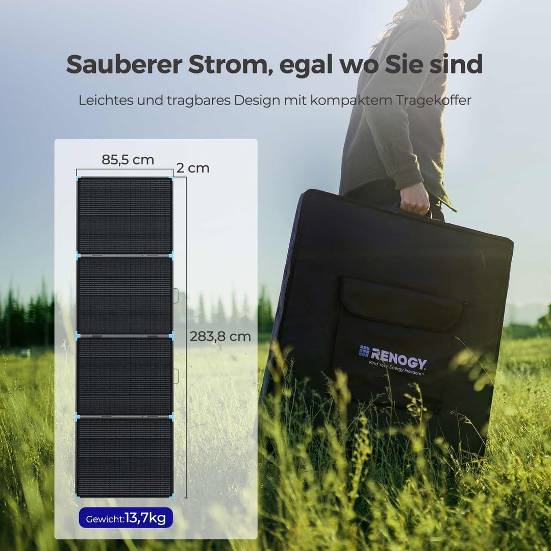 Renogy Light Suitcase 400W Solarpanel, Kompakt und Leicht 400W solarmodul für RV Marine Rooftop Farm