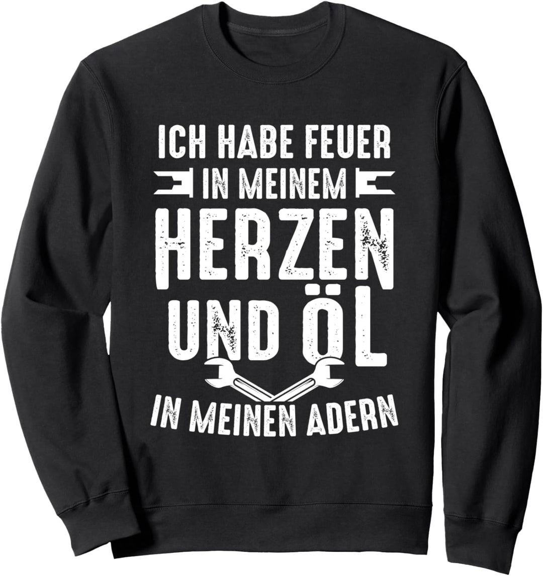 KFZ Mechaniker Ich Habe Öl In Meinen Adern Autowerkstatt Sweatshirt