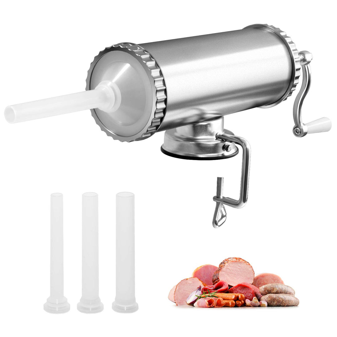 GOPLUS Wurstfüller 3L, Wurstfüllmaschine Edelstahl, Wurstmaschine Manuell, Wurstpress Wurstspritze,