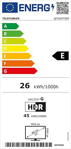 Telefunken QLED Fernseher 32 Zoll Smart TV VIDAA QF32VP750S Full HD Fernseher, HDR TV mit integriert