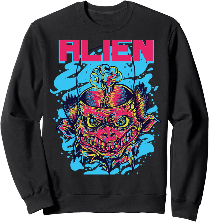 Scary Alien Fantasy Monster Kunst Retro Sweatshirt