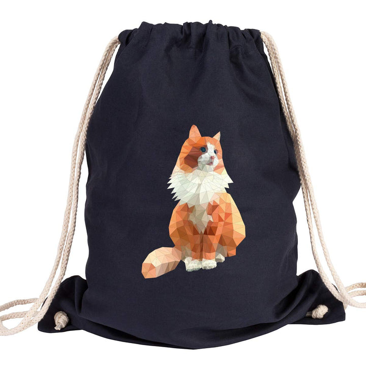 JUNIWORDS Turnbeutel - Wähle ein Motiv & Farbe - "Katze" Farbe: Marine Blau Katze Marine Blau, Katze