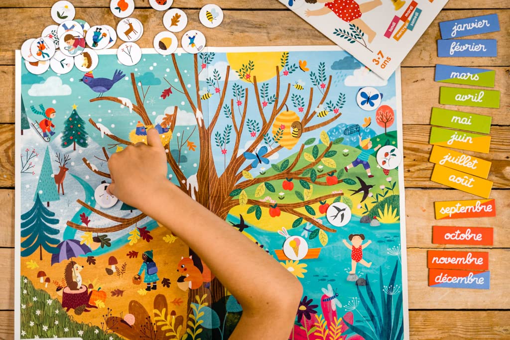 Nathan Rhythmus Uhrzeit und Zeit - Originelles Set zum Lernen von Kindern ab 3 Jahren, 31165