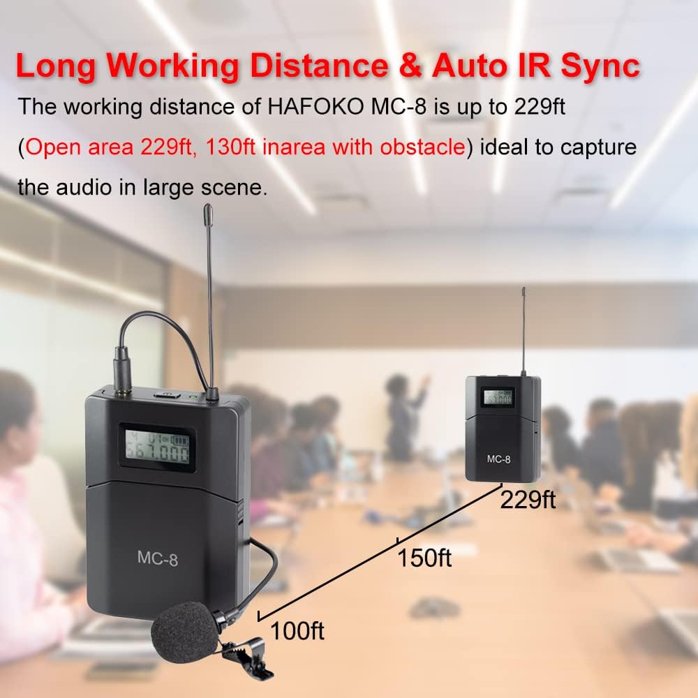 MC8 6-Kanal UHF Drahtloses Lavalier Mikrofon Kabellos Wireless Funk Kamera Mikrofon Kompatibel für D