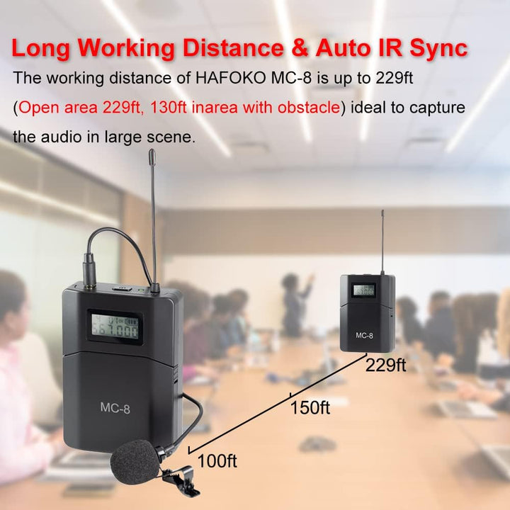 MC8 6-Kanal UHF Drahtloses Lavalier Mikrofon Kabellos Wireless Funk Kamera Mikrofon Kompatibel für D