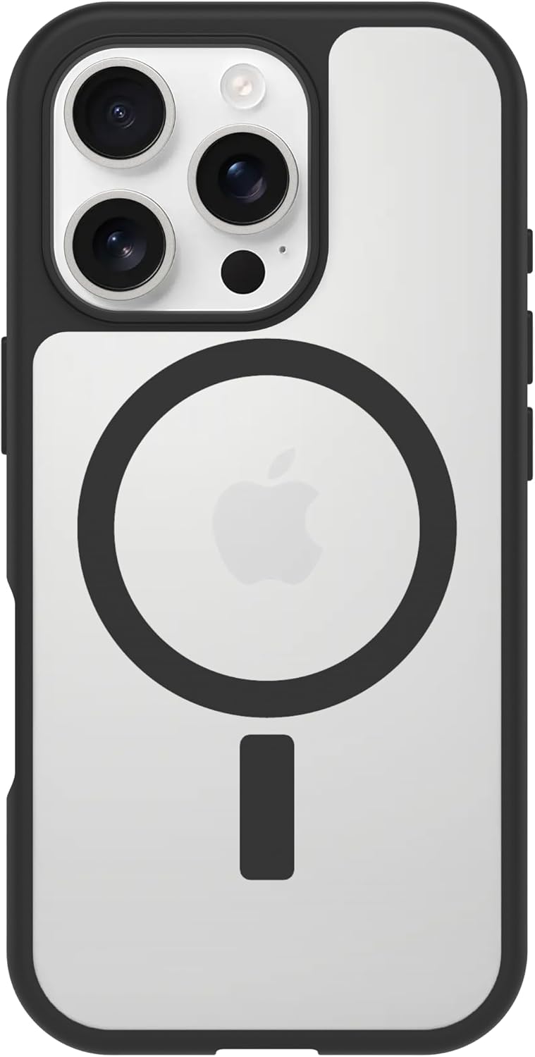 OtterBox React MagSafe Hülle für iPhone 16 Pro, Transparent/Schwarz iPhone 16 Pro Transparent/Schwar