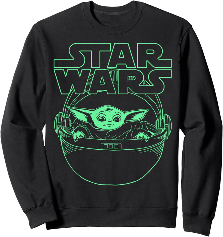 Star Wars The Mandalorian The Child Neon Line Art Sweatshirt