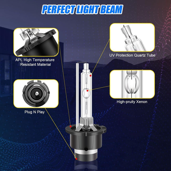 Erato D2S Xenon Brenner HID Scheinwerferbirnen, 6000K 35W Diamond Weisslicht Birnen Entladungslampe