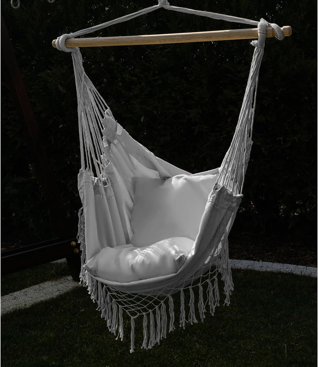 Hängesessel Outdoor 97 x 130 cm Grau bis 120 kg - Schaukelsessel Outdoor und Innen - Hängeschaukel P